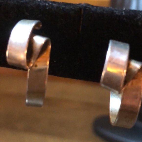 Vintage Sterling Napier Screw-back Hoop Earrings - Picture 1 of 10